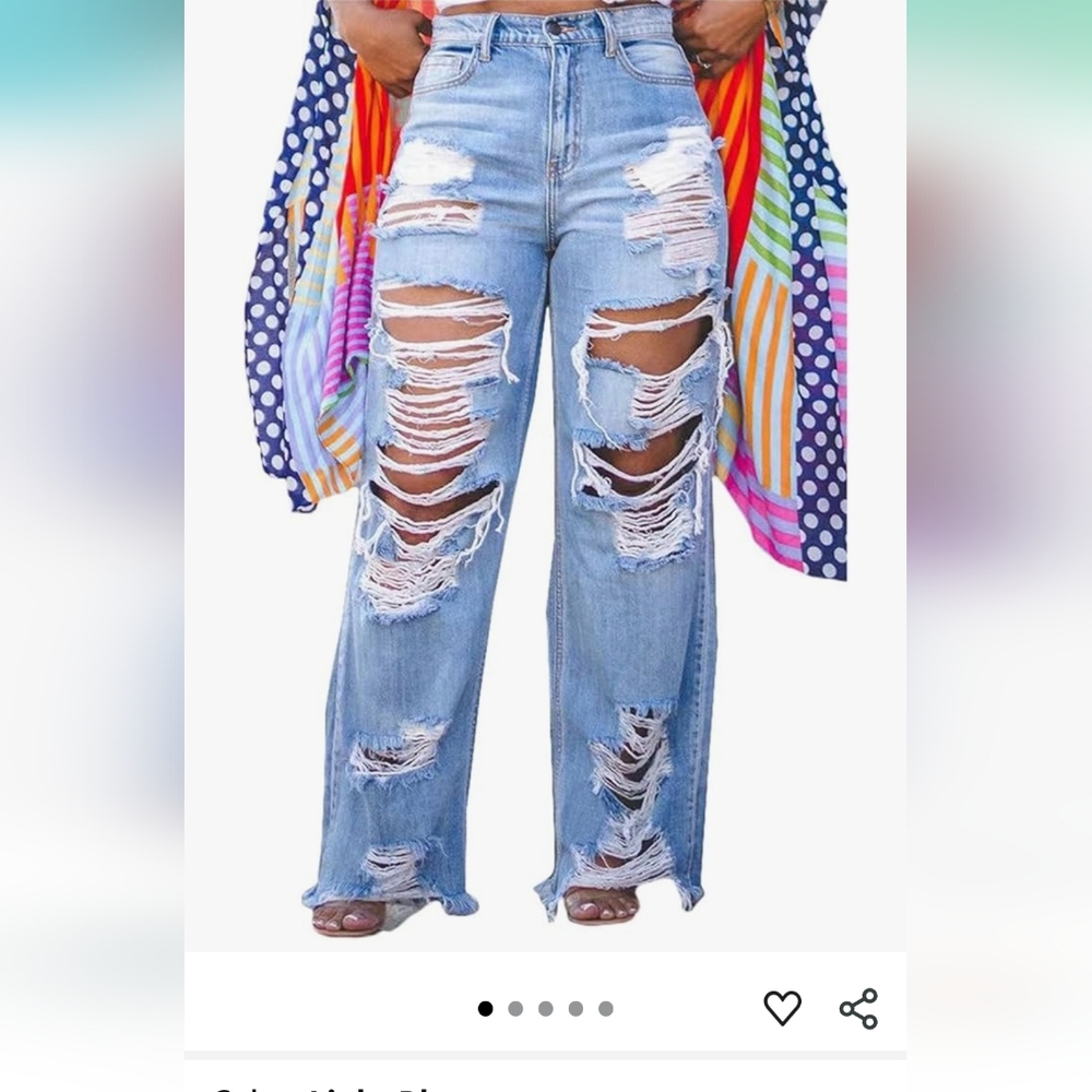 Distressed Light Blue Women's Jeans